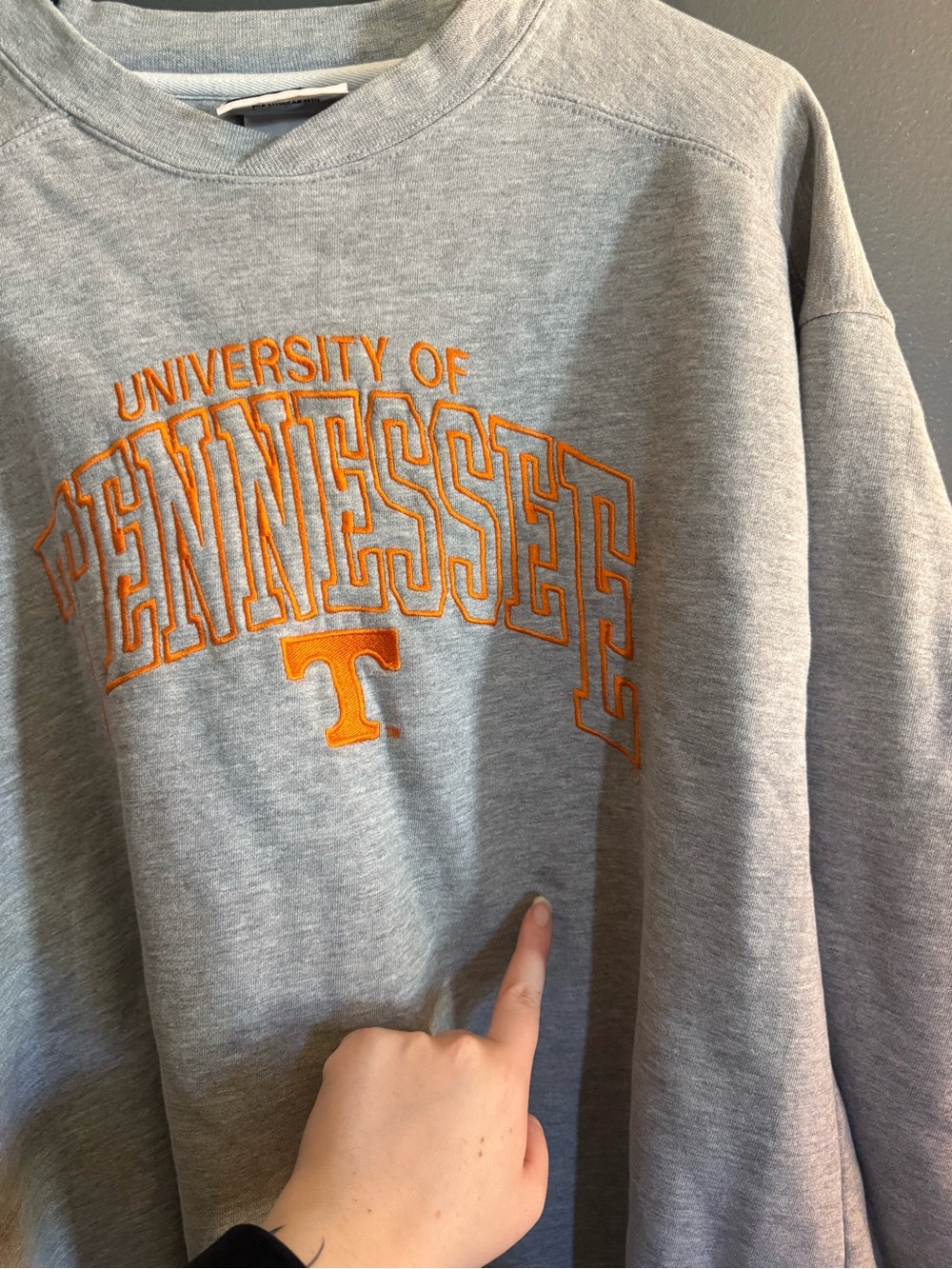 PUMA University of Tennessee Gray Crewneck Sweatshirt with Orange Logo - Picture 3 of 4
